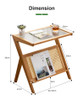 Maja Z-shape Wooden Glass Side Table Singapore | Wood | Free Islandwide Delivery