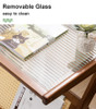Maja Z-shape Wooden Glass Side Table | Wood Table Singapore | Linear Furnishings