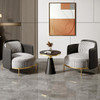 Melton PU Leather Linen Fabric Sofa Chair in home setting — Singapore