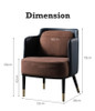 Melton Leather Fabric Sofa Chair dimension diagram — Singapore