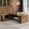 Leonard boss table back view Singapore — paint-free board executive director desk high quality edge sealing