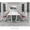 Leopold foldable training table front view Singapore — mobile splicing training desk with wheels office classroom