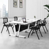 Leopold foldable training table lateral view Singapore — E1 board steel frame 1.2m to 1.8m lockable castors