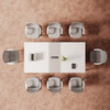 Giulia conference table top view Singapore — modern minimalist 12-pax boardroom table with edge banding