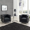 Milia LC3 leather office sofa overview Singapore — 1 2 3 seater matte black reception lounge sofa PU genuine leather
