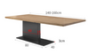 Elio Solid Wood Conference Table side view — Linear Furnishings Singapore