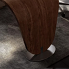 Oksana solid wood desk leg detail Singapore — crafted solid wood base mid-century style walnut office desk Singapore