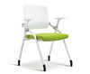 Bright green seat meeting chair 45‑degree view | Otis Meeting Chair with Writing Board Singapore | conference visitor seating, easy to carry