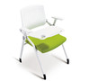 Bright green cushion meeting chair front shot | Otis Meeting Chair with Writing Board Singapore | training centre, stackable office chair