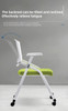 Light green padded meeting chair with writing board | Otis Meeting Chair with Writing Board Singapore | office visitor seating, ergonomic cushion