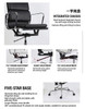 Eames Executive Chair Singapore | 5-Star Aluminium Die-Cast Base, 360 PU Castors