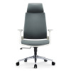 Dark grey microfiber leather director chair front view, precise lumbar support | Eric Ergonomic Director Chair | Singapore manager workspace, height adjustable