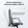 Mordecai Executive Office Chair Singapore adopts bionic S-curve backrest to fit spinal curve and deliver targeted lumbar support
