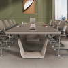 Isaure Conference Table Singapore | Front View, Sliding-Cover Multimedia Cable Box
