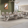 Isaure conference table side view Singapore — solid wood walnut rectangular meeting table with cable box