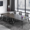 Starlex conference table angled side view Singapore — plate board meeting table with cable box included