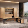 Jensen ENF director table side view Singapore — L-shaped boss desk with side cabinet ultra-low formaldehyde eco certified