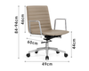 Gianna Leather Office Chair Size Chart