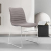 Light gray upholstery side profile Gianna Leather Office Chair Singapore | Slim frame executive chair, minimalist office seating