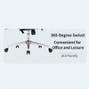360 Degree Swivel Chrome Base Lily Leather Office Chair Singapore| Base & Caster Detail Shot
