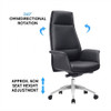 360° Rotation Height Adjustable Chair Lily Leather Office Chair Singapore| Rotate & Lift Function Demo Graphic