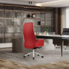 Red High Back Executive Leather Chair Lily Leather Office Chair Singapore| Luxury Director Office Room Setting