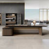 Soren Walnut Director Desk Singapore | Fingerprint Lock Side Cabinet | Free Islandwide Delivery