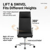 Pioneer Leather Office Chair Singapore 10cm height adjustment & 360° swivel office mobility
