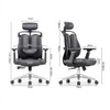 Ruby Ergonomic Office Chair by Linear Furnishings – Dual-Back Support, SGS Class 4 Gas Lift, 360° Silent Wheels, Water-Resistant Fabric