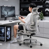 Abigail High-Back Ergonomic Office Chair with Independent Dual-Zone Lumbar Support & 6D Adjustable Headrest – Premium Executive Seating for Singapore Offices