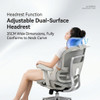 Abigail High-Back Ergonomic Office Chair with Independent Dual-Zone Lumbar Support & 6D Adjustable Headrest – Premium Executive Seating for Singapore Offices