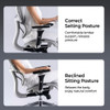 Carter Office Chair Correct Sitting Posture vs Reclined Sitting Posture Comparison