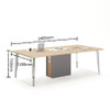 Yukino Wooden Conference Table Singapore | Front View, Wood Finish Desktop