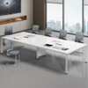 Clean‑style multi‑seater meeting table display Bahagia Conference Table Singapore | workstation matching, government office project, commercial furnishing