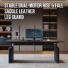 INTAN M9 Black Leather Round-Leg Desk Singapore — dual-motor, height range 72-117cm, LED touch screen