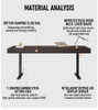 Agung Height Adjustable Desk Singapore — smoked wood grain finish, Arc-cut rounded edges