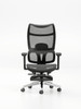 Eliot High-Back Ergonomic Office Chair front view, featuring integrated headrest, PP+30% glass fibre frame, and premium 60% elastic filament + 40% polyester tension mesh upholstery.