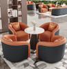Yuito Office Sofa Singapore in Orange Soft Leather