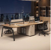 Amoy Chevron pattern wood top computer desk Singapore 4PAX