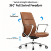 Jake Brown Leather Ergonomic Director Chair Singapore - Detailed Dimensions & Ergonomic Specifications