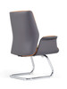 Christopher Leather Ergonomic Chair Singapore — Dark Grey Executive Office Chair, Fixed Bow Frame, 20mm Curved Plywood