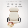 Matthew Leather Ergonomic Chair Singapore — Front View, Protein Leather Series, Steel Electroplated Armrests