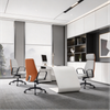 Matthew Leather Ergonomic Chair Singapore — Executive Office Setup, Protein Leather Upholstery