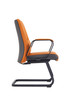 Owen Leather Ergonomic Chair Singapore — Orange Leather Side Profile, 1.8mm Steel Bowframe