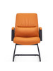 Owen Leather Ergonomic Chair Singapore — Orange Leather Front View, 40-Density Seat Foam