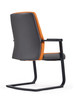 Josiah Leather Ergonomic Chair Singapore — Black & Grey Leather Side View, Executive Fixed Chair