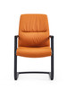 Josiah Leather Ergonomic Chair Singapore — Orange Leather Front View, 40-Density Seat Foam