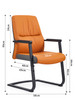 Josiah Leather Ergonomic Chair Singapore, orange leather mid-back office chair