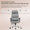 Levi Leather Ergonomic Chair Singapore — Light Grey Leather Front View