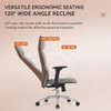 Levi Leather Ergonomic Chair Singapore — Orange-Brown Leather Structure, Dimensions